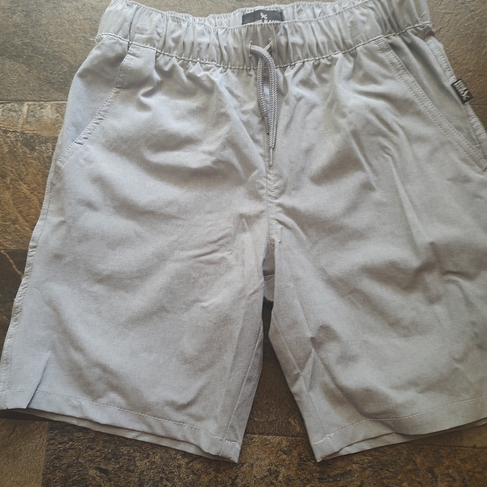 Eddie Bauer Pull On Shorts Kids L 12 Gray Excellent Elastic Waist Drawstring